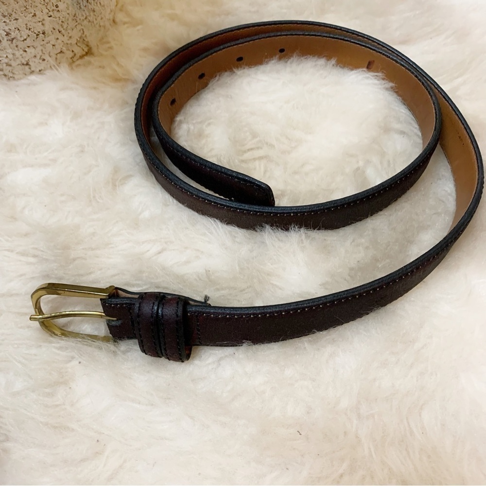 Peterborough Row Vintage Split Cowhide Brown/Black Genuine Leather Belt